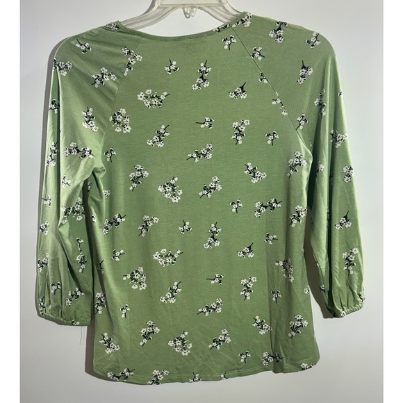 Daniel Rainn NWT3/4 Sleeve Keyhole Crochet Blouse Mint Floral‎ Women's PS - Picture 2 of 2